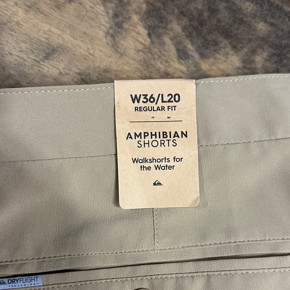 QUIKSILVER Men's Khaki Amphibian Shorts, W36/L20, NWT - Picture 5 of 7